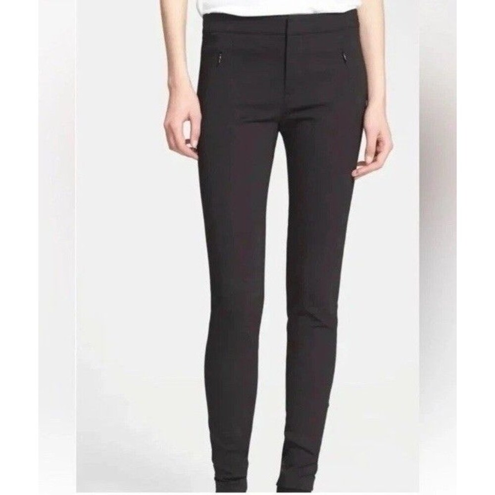 Vince Size 4 Front Seam Ponte Pants Zipper Pockets Brown